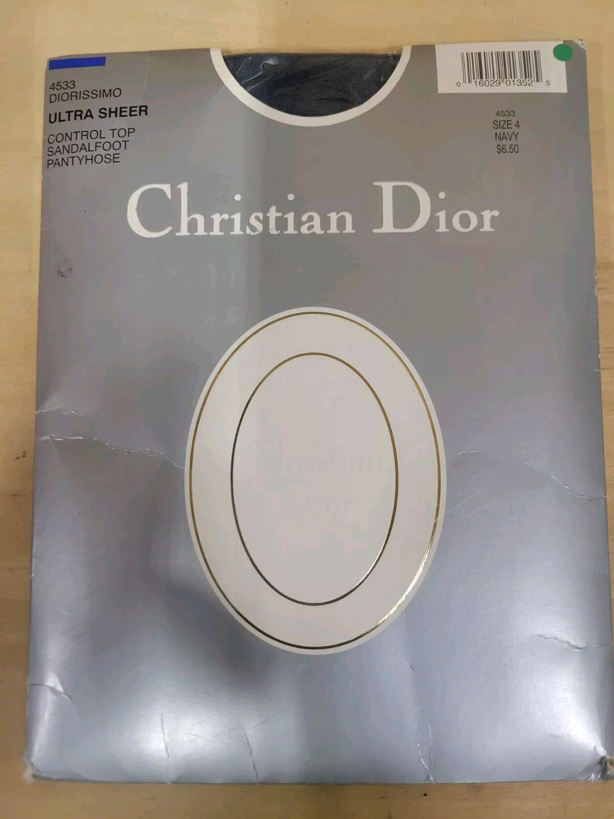 NEW Vtg Christian Dior Ultra Sheer Navy Pantyhose Size 4 Control Top 
