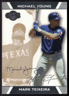2007 Topps Co-Signers Gold #48 Mark Teixeira, Michael Young #/225
