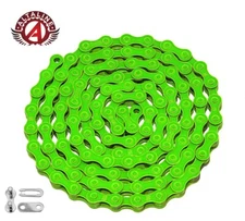 KMC ALTALINE Single Speed BIKE GREEN Chain 1/2x1/8x112 LINKS Cruiser FIXIE BMX.