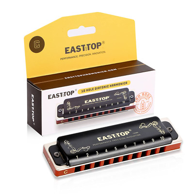 EASTTOP 10Hole Updated Diatonic Harmonica Professional Blues Harp Mouth Organ