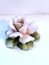 CAPODIMONTE SMALL PORCELAIN ROSE 3.5" EXCELLENT CONDITION