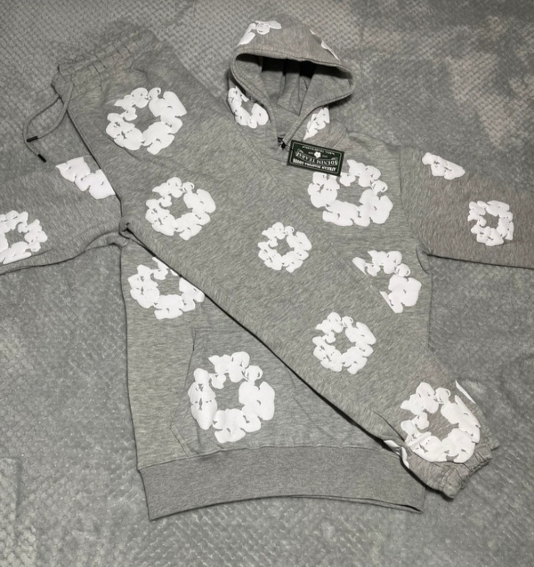 Denim Tears Grey With White Flower Tracksuit Set - XL image 2