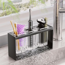 Toothbrush Holders for Bathrooms, Detachable Toothbrush Organizer with 3 Slot...