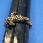 Vintage RING Sterling Silver alligator/lizard large size 10 textured 5.2 grams