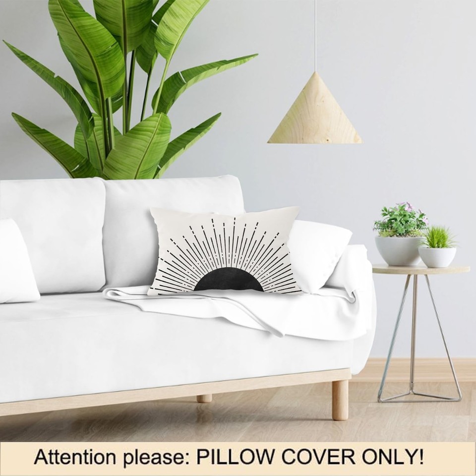 OGILRE Boho Black Sun Ray Sunrise Sunshine Sunset Abstract Modern Home ...