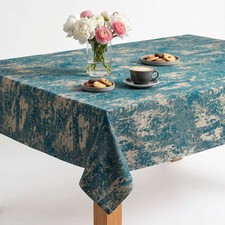 Green Metallic Jacquard Wedding Tablecloth Stardust Polyester Dining Cover