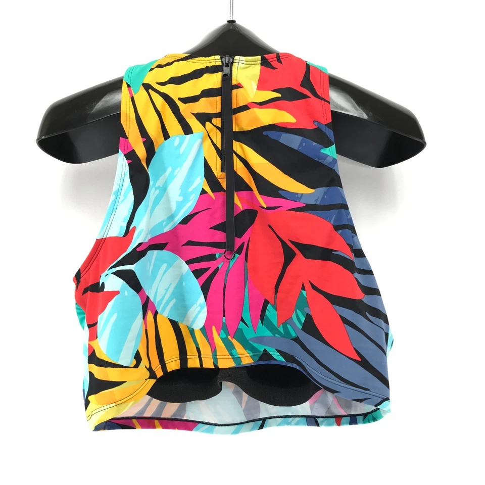 Beach Betty Slimming Control High Neck Bikini Swim Top Women's Plus 2X Zip Crop - Image 3 of 4