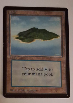 Island MP / HP MTG Magic the Gathering Beta Basic Land (A)