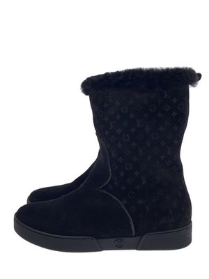 Louis Vuitton Monogram Sheepskin Boots 38.5 Black Fri54