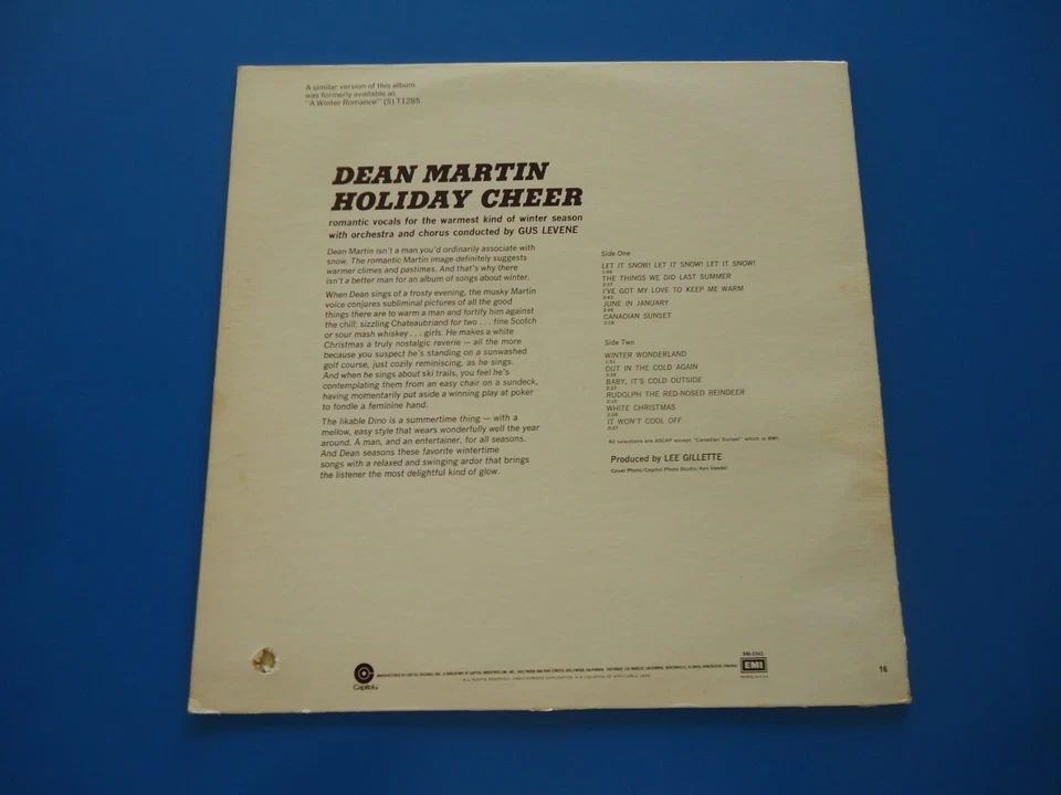 Dean Martin Holiday Cheer LP (1965) SM-2343 - Image 2 of 3