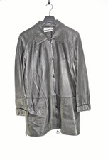 S016  BIBA-pariscoop Echtleder  Langjacke/Kurzmantel dunkelbraun/schwarz  Gr. L