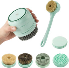 Electric Dry Brushing Body Brush for Lymphatic Drainage: Natural Bristle 5-In-1