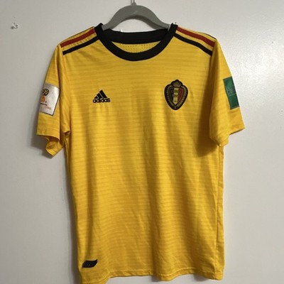 adidas Belgium FIFA World Cup Russia 2018 Soccer Jersey Yellow Size M
