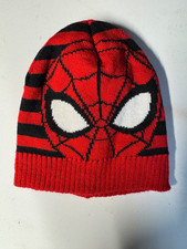 Marvel Spider-Man Boys Girls Red Black Knit Beanie One Size