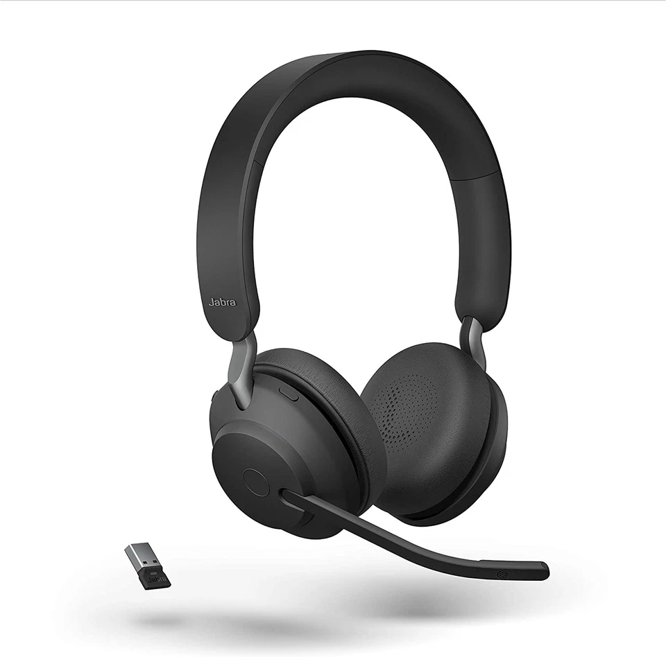 Jabra Evolve2 65 Wireless Headset USB Stereo UC, Bluetooth Dongle, kompatibel