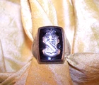 VINTAGE Phi Delta Theta fraternity sterling silver men's crest ring, sz 8 - OLD