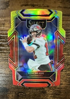 2021 Panini Select - Club Level Tom Brady #201 Red & Yellow Prizm Die-Cut