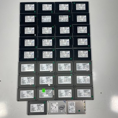 128GB Mixed Major Brands 2.5in SATA SSD Solid State Drives | Lot of 35
