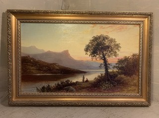Antique Oil Painting Landscape Thomas Spinks Signed