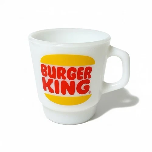Vintage Fire-King Burger King Milk Glass Coffee Mug Anchor Hocking USA MINT
