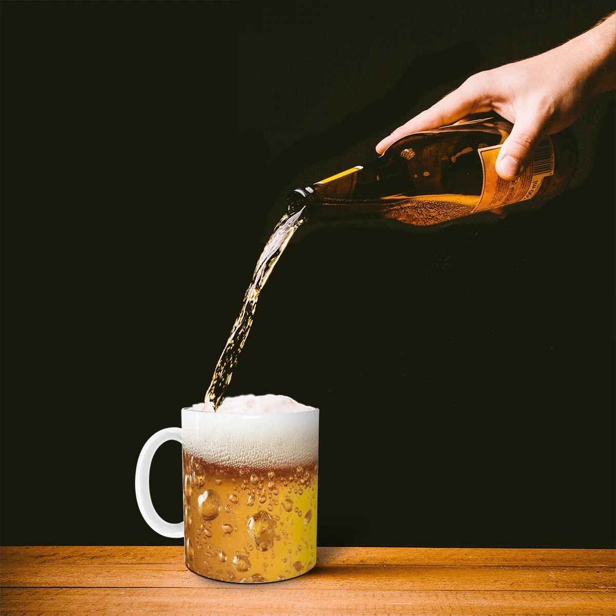 Lustige Bier Tasse in Bierglas-Optik Geschenk für Biertrinker Männer Weihnachten