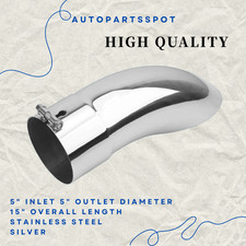 Stainless Steel Turn Down Exhaust Tip Fits 5 Inlet 5 Outlet 15 Tail Tip