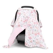 Baby Car Seat Cover, Soft Minky Warm Winter Car Seat Canopy for Infants  Pink
