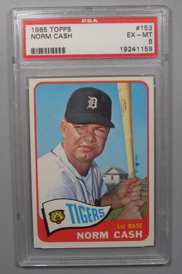 1965 Topps Norm Cash #153. PSA 6 EX-MT. Detroit Tigers