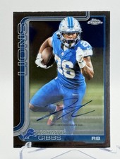 2025 Topps Chrome Football - Jahmyr Gibbs Base Auto #BA-JG Detroit Lions