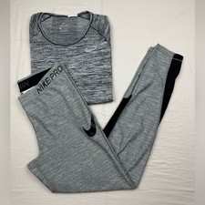 Nike Dri-FIT gray heathered leggings and long sleeve set