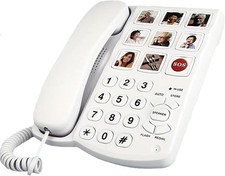 Uvital Big Button Phone for Seniors, Corded Landline Phone with 9 One-Touch Dial