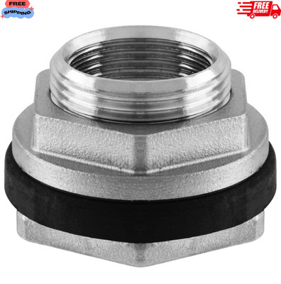 1'' NPT Female Thread Bulkhead Fitting 304 Stainless Steel Water Tank Connector