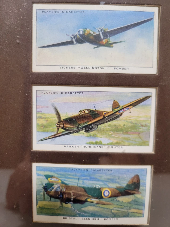 John Players Cigarette Cards Framed Aircraft RAF Vintage Glass Back Rare Prop - Image 3 of 4