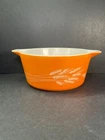 Vtg PYREX “Autumn Harvest Wheat” Orange #474-b 1.5 L Cinderella Casserole Dish