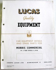 Lucas MORRIS Commercial FV 5 Ton Tipper LWB Electrics Equipment & Spare Parts