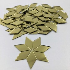 Diamond Shape Mosaic Mirror Tiles 1" x 1/2", Gold, Pack of 100