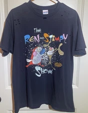 Ren & Stimpy Junk Food T-Shirt Men's Medium Black