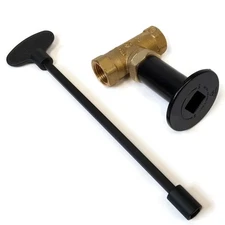 Midwest Hearth 1/2 NPT Gas Fire Pit Key Valve Kit - Flat Black Finish