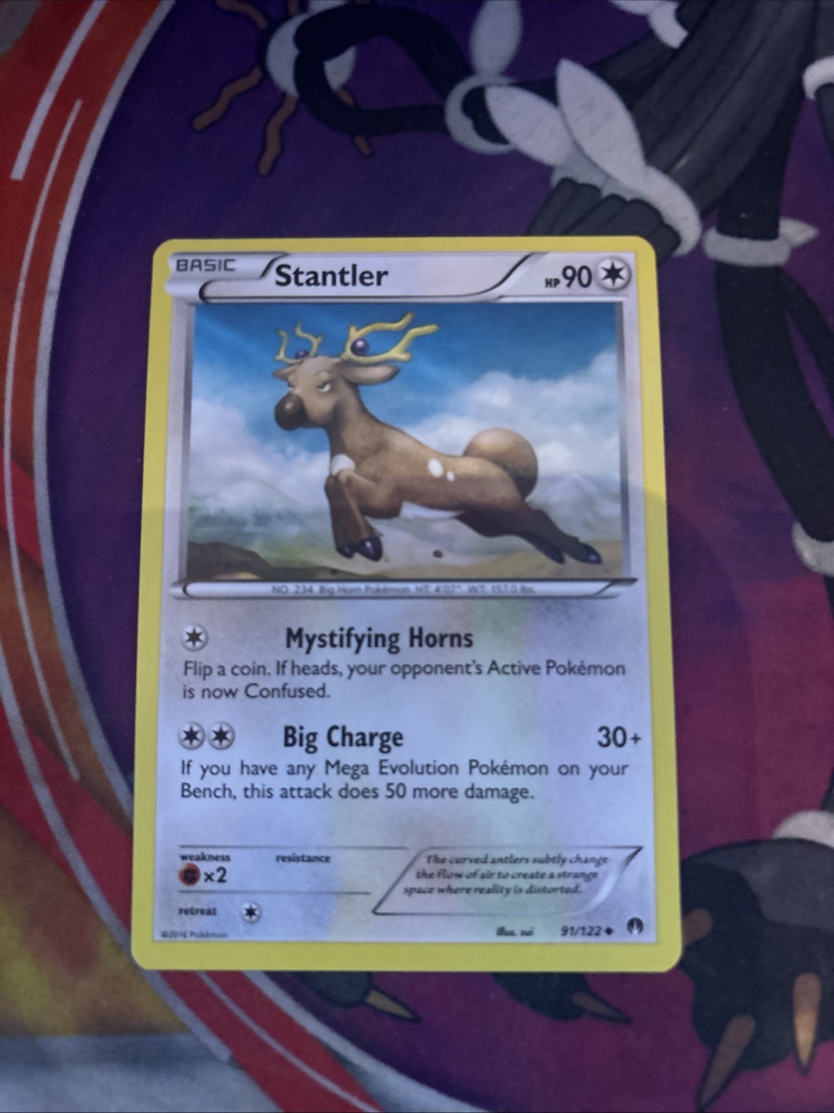 Stantler 91/122 Uncommon BREAKPoint XY Pokemon Card 2016