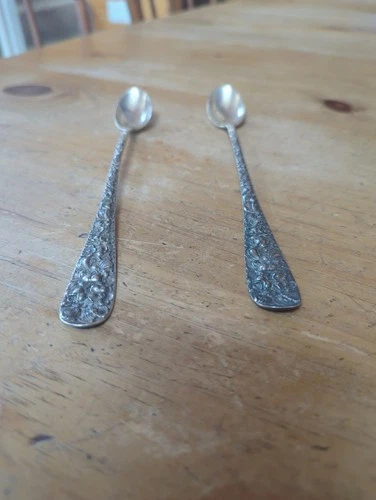 2 Kirk Stieff Iced Tea/Ice  Spoon 8" long Sterling Silver