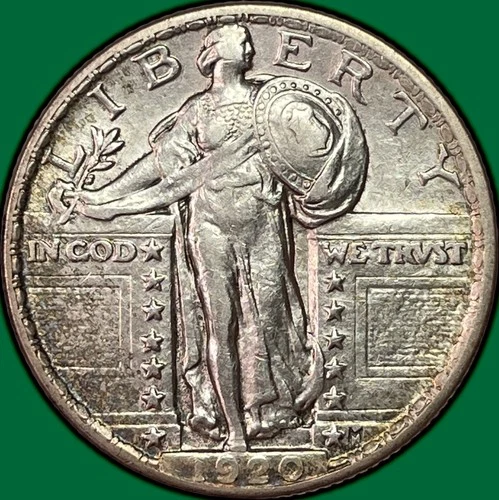 1920 Standing Liberty Quarter Almost Uncirculated AU Coin #33702