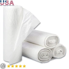 High-Density Clear Garbage Bags 60Gal Heavy Duty 200Count E-Z Dispensing New