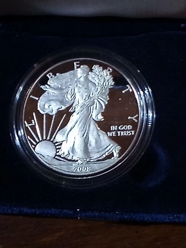 2008-W $1 Proof American Silver Eagle in Box w/ COA