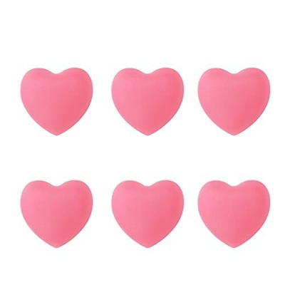  1.54 Inch Soft Rubber Drawer Knobs 6pcs, Warm Style Cabinet Knobs Pink Heart