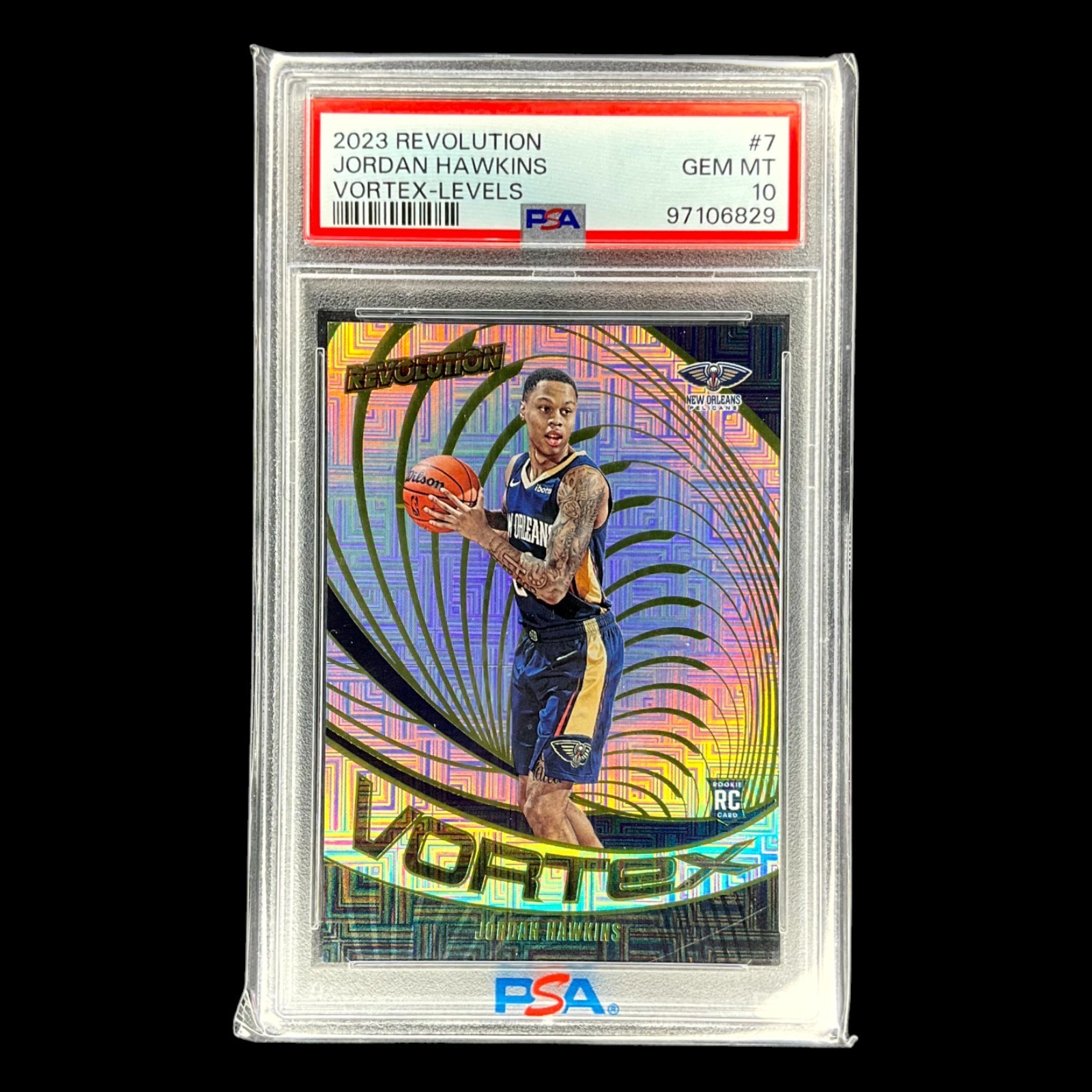 Jordan Hawkins [Levels] #7 2023 Panini Revolution Rookie Vortex PSA 10 GEM MINT