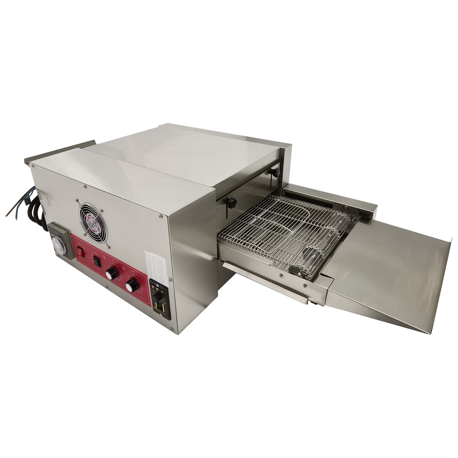 220V Electric Straight Tube Conveyor Pizza Oven Commercial Baking Oven 12"