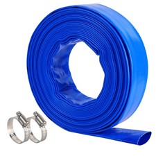 "2.5" x 50 FT Heavy Duty Pool Backwash Hose PVC Lay Flat Water Discharge"
