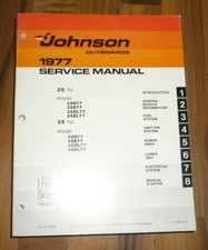 Johnson 1977! Motore Fuoribordo Manuale Officina Manuale Servizio 25hp 35hp  