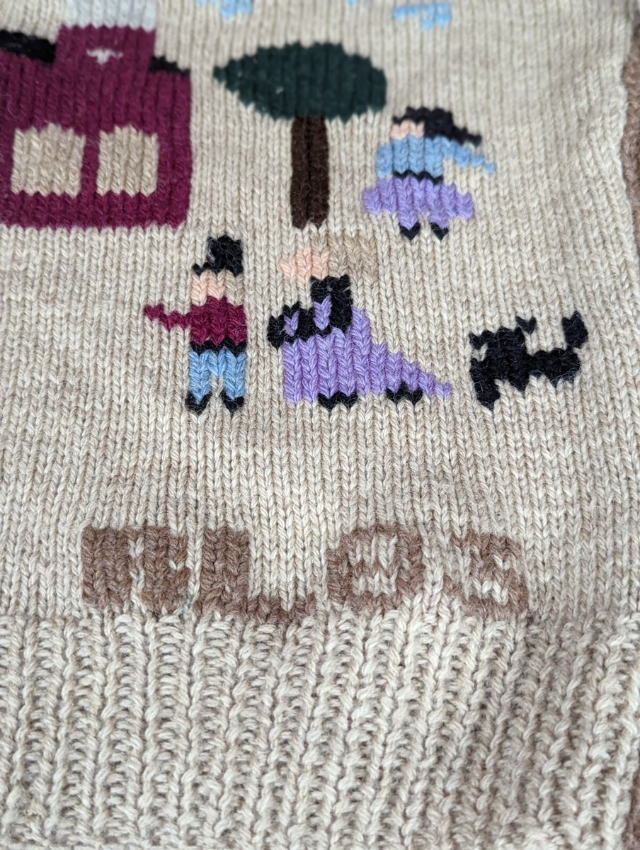 Vintage 80s Ralph Lauren Polo Wool Sweater Scenic Church Small