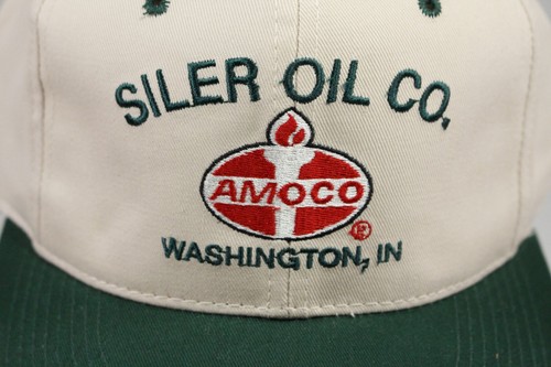 Sombrero Amoco Siler Oil Company Washington Indiana Beige Verde Ajustable - Imagen 2 de 7